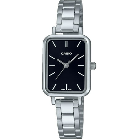 Casio Women's Silver Stainless Steel Watch with Black Dial - LTP-V009D-1EUDF