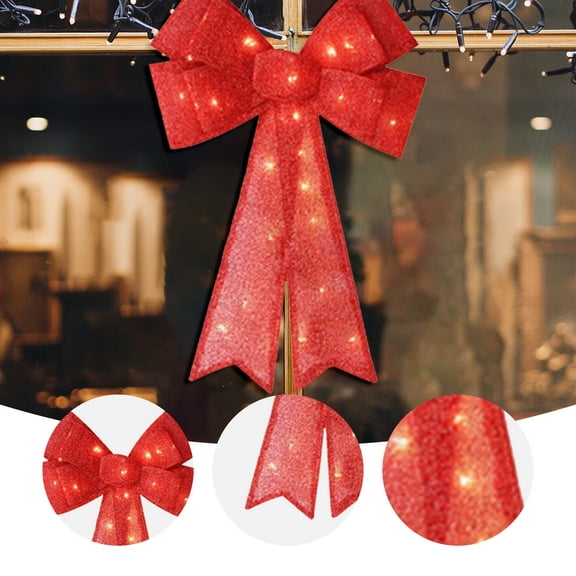 Christmas Gifts Clearance! Cbcbtwo Large Christmas Tree Bows, Christmas Wreath Bows, Christmas LED Wreath Bows, Indoor And Outdoor Christmas Decorations With Warm LED Lights Christmas Tree Tops.