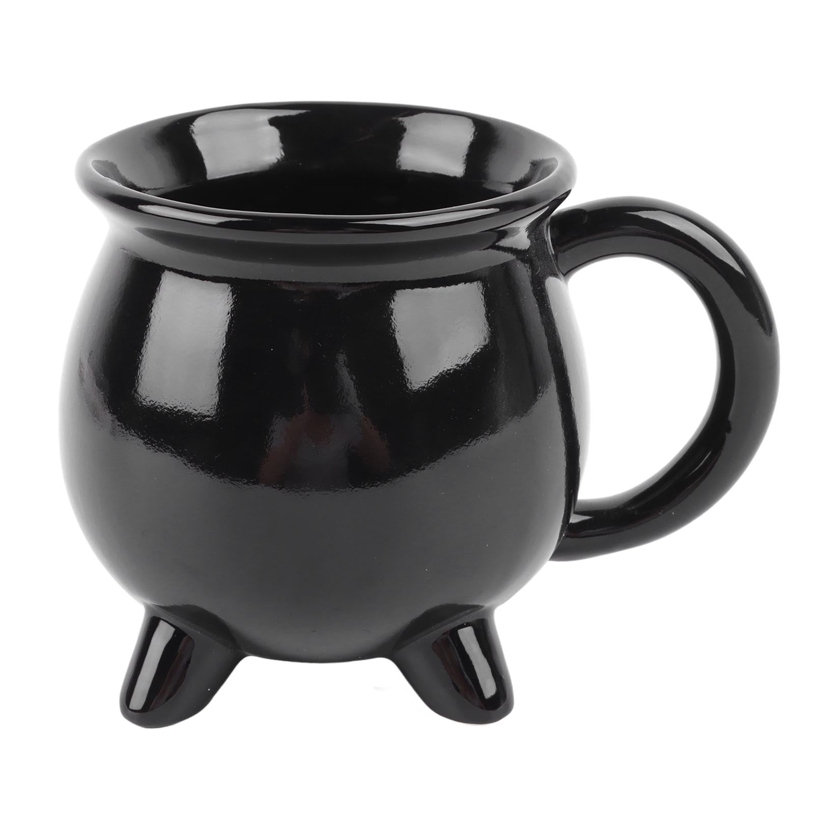 300ml Witch Brew Cauldron Coffee Mug - Ceramic Halloween Spooky Cup, Black - View #10