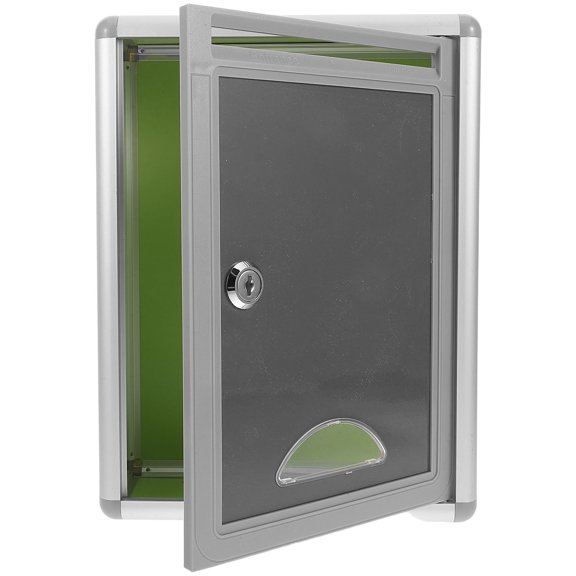Mobutofu Wall-Mounted Lock Box with Mailbox, Aluminum Alloy Secure Storage, Sleek Grey Design for Home and Office Use