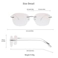 thumbnail image 3 of LifeArt Pure Titanium Frame Glasses/Blue Light Blocking Reading Glasses, Reduce Eyestrain, Stylish for Men and Women(Silver,+3.50 Magnification), 3 of 5