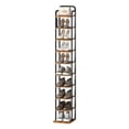 thumbnail image 3 of Hzuaneri 10-Tier Vertical Shoe Rack, Tall Shoe Organizer with 2 Hooks, Wooden Shoe Tower for Entryway, Hallway, Closet Space Saving, Free Standing, Rustic Brown, 3 of 7