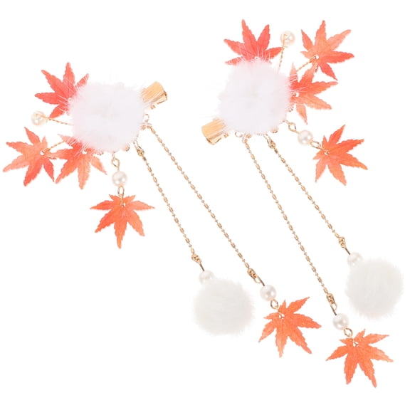 OUNONA Hair Accessories Maple Leaf Hairpins Metal for Women Daily Wear 1 Pair