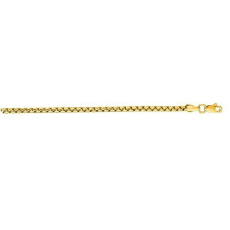 Royal Chain RBX150-20 20 in. 14K Yellow Gold Lite Round Box Chain with Lobster Clasp