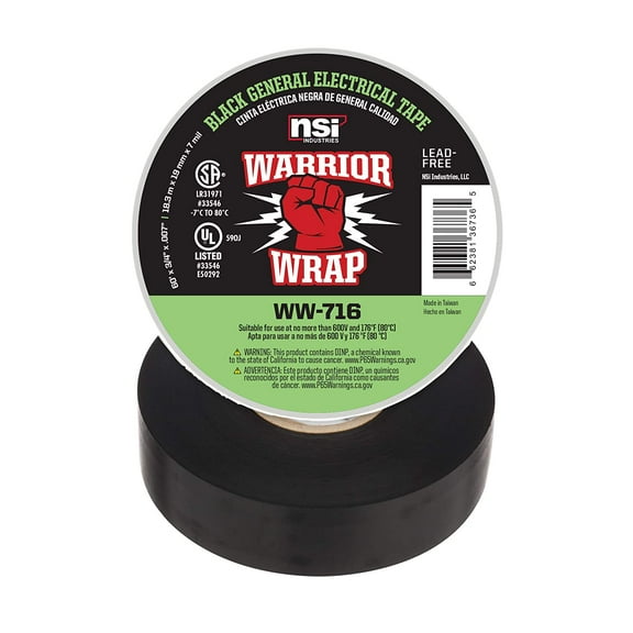 Warrior Wrap 7mil General Vinyl Electrical Tape (10EA)