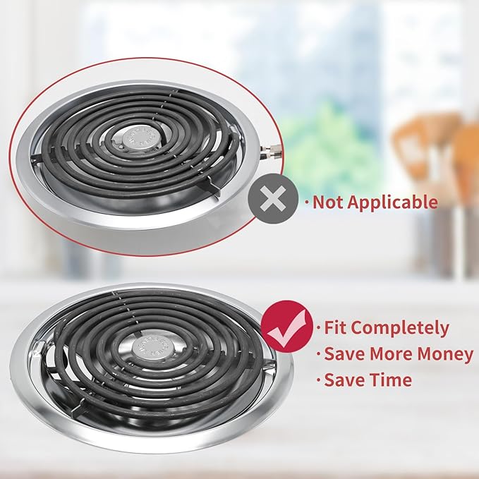 COZZIVITA Stove Burner Element Unit Set and GE Drip Pans, Perfectly Fit WB30M1 & WB30M2 -Replacement for GE Hotpoint Stove Top