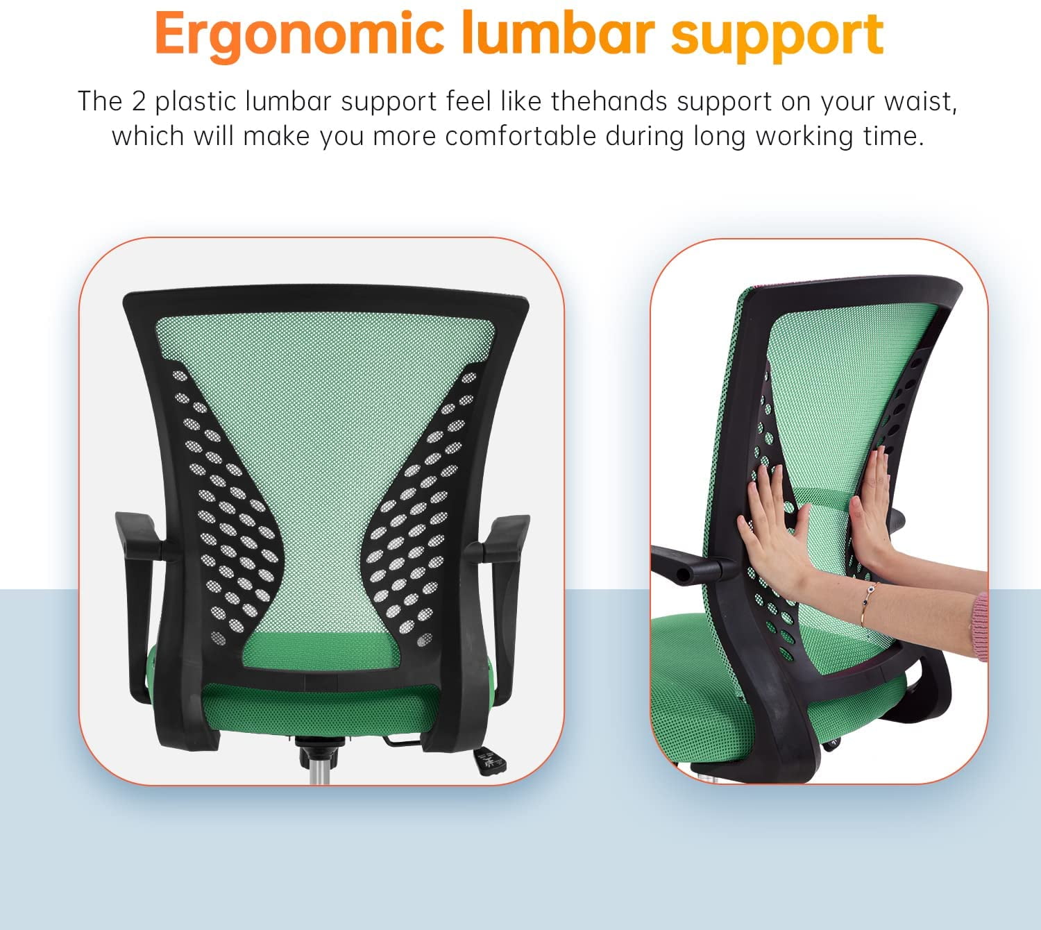 BestOffice Ergonomic Office Chair, Lumbar Support, Swivel Rolling for Women(Green)