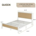 thumbnail image 6 of 4 EVER WINNER Queen Size Bed Frame, Rattan Bed Frame with Natural Rattan Headboard and Footboard, No Box Spring Needed, White, 6 of 7