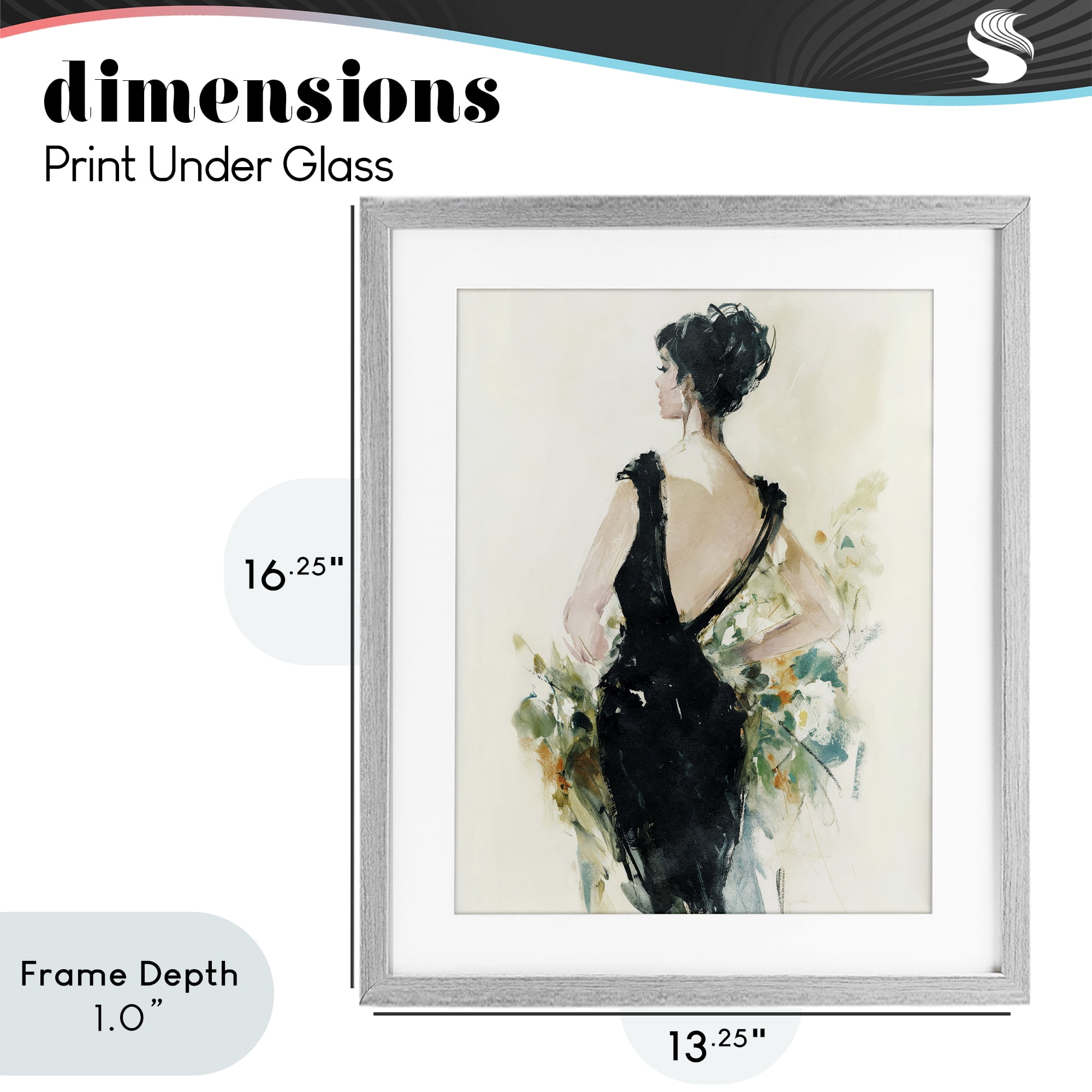 Stupell Industries Backless Reverie Gown Gray Framed Print Under Glass, design by Svetlana Aleynikova