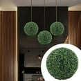 thumbnail image 7 of Pebbuoy Artificial Plant Topiary Ball Decoration Faux Boxwood Ball UV Resistant Realistic Multi-Layer Outdoor Backyard Porch Garden Fake Green Leaves Sphere Decor, 7 of 7