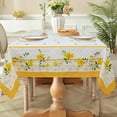 thumbnail image 4 of Spring Summer Tablecloth 60×84 inch, Waterproof Yellow Floral Table Cloth Washable, Stain Resistant Cloth Table Cover for Party Picnic Dinner Decor (Yellow Flower), 4 of 6