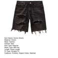 thumbnail image 7 of Joernso Men Summer Distressed Denim Shorts Button Zipper Fly Multi Pockets Short Jeans Straight Fit Ripped Holes Knee Length Distressed Denim Shorts, 7 of 7