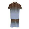 thumbnail image 1 of toraway Costumes pour Hommes Ensemble 2 Pcs Mode Costume Imprimé Dégradé Rayé S, 1 of 4