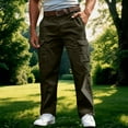 thumbnail image 2 of Men's Casual Cargo Pants Lightweight Durable Workwear Trousers With Multiple Pockets Comfortable Loose Fit For Outdoor Daily Wear Stretch Fabric Men's Jogger Pants Big and Tall Summer Casual, 2 of 6