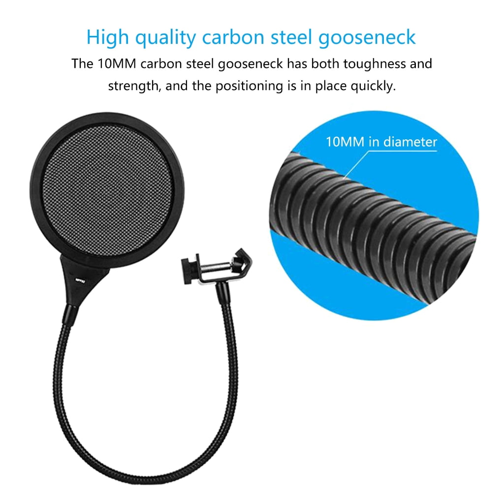 Microphone Blowout Prevention Net Noise Reduction Blowout Filter with Double Metal Net for Artists