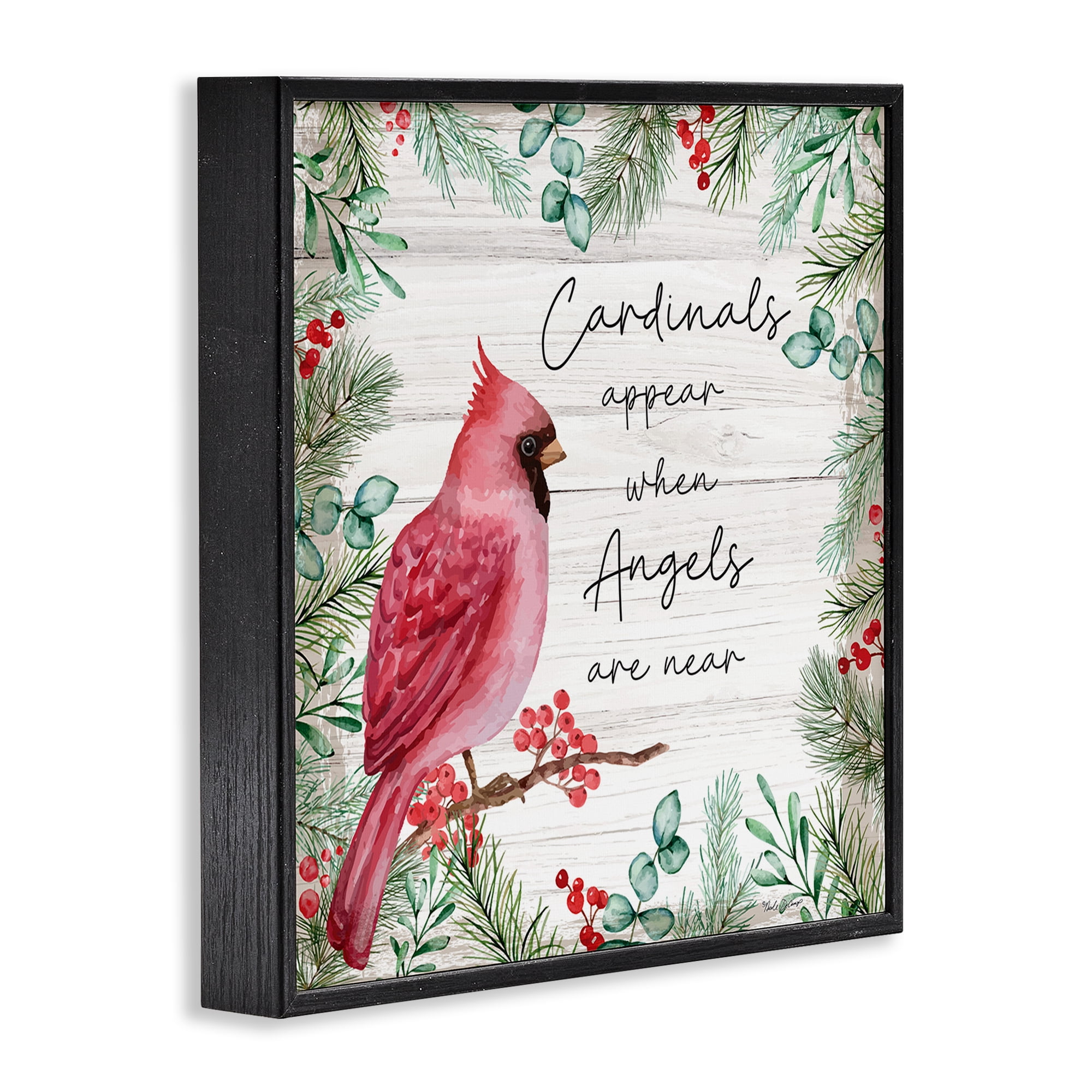 Stupell Industries Cardinals & Angels Phrase Animals & Insects Painting Black Framed Art Print Wall Art, 24 x 24
