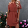 thumbnail image 3 of Vestido con hombros descubiertos, vestido con hombros descubiertos, vestido de verano puro, vestido casual, uso conveniente, 3 of 6