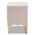 thumbnail image 4 of Baxton Studio Tissu 2 Tiroirs et Table de Chevet en Bois Beige, 4 of 9