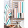 thumbnail image 2 of Aqua Teal Stripe Kitchen Dish Towels for Drying Dishes Set of 2, Geometric Grey White Vertical Striped Waffle Weave Microfiber Hand Tea Bathroom Towels Quick Dry & Absorbent Towel 15.7x23.6, 2 of 7