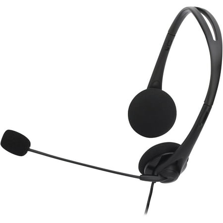 Compucessory, CCS15154, Lightweight Stereo Headphones with Mic, 1, Black