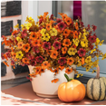 thumbnail image 4 of Fake Fall Flowers Outdoors, Autumn Artificial Flowers Faux Silk Plastic Plants Fall Decorations for Home Outside Yard Garden Porch Patio Harvest Decor, Multicolor, 4 of 5