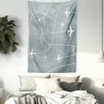 thumbnail image 3 of Airport Tapestry, Repetitive Pattern of Simple Airplane Traces Scheme in Monochromatic Design, Wall Hanging for Bedroom Living Room Dorm Decor, 60W X 80L Inches, Grey Teal White, by Ambesonne, 3 of 5