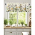 thumbnail image 2 of Rod Pocket Window Valances Watercolor Daisy Lavender Eucalyptus Short Kitchen Curtains Vintage Beige Letter Window Treatment Drapes for Bedroom Bathroom Living Room 54x18In,1 Panel, 2 of 7