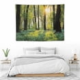 thumbnail image 3 of GOSMITH  Forest Tapestry, Sunny Forest with Wild Garlic Enchanting Wildflowers Blossoms Landscape Scenery, Wide Wall Hanging for Bedroom Living Room Dorm, 3 of 7