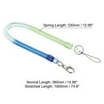 thumbnail image 2 of Uxcell Retractable Coil Spring Keychain Clasp with Key Ring 380mm, 2 Pack Plastic Spiral Stretchy Cord, Blue Green, 2 of 5