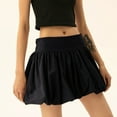 thumbnail image 2 of WTOBBY Women's Bubble Skirt with Ruffle Hem Pleated Detail, High Waist Puffy Streetwear A-Line Flared Skirt for Fashion Comfort and Urban Casual Outfits,Black M, 2 of 5