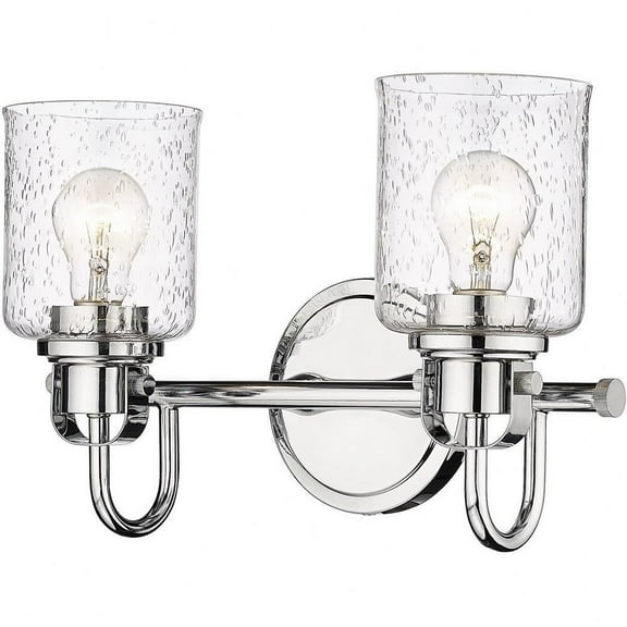 2 Light Vanity Light Fixture in Transitional Style-9.5 inches Tall and 14.5 inches Wide-Chrome Finish Bailey Street Home 372-Bel-4620051