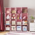 thumbnail image 2 of czcpp-Closet Organizers, 6 Cubes Storage Shelf, Meuble de Rangement, Portable Closet Storage Shelves, Closet Organizers and Storage, Kids Bookcase Bookshelf for Bedroom, Office, Pink, 2 of 4