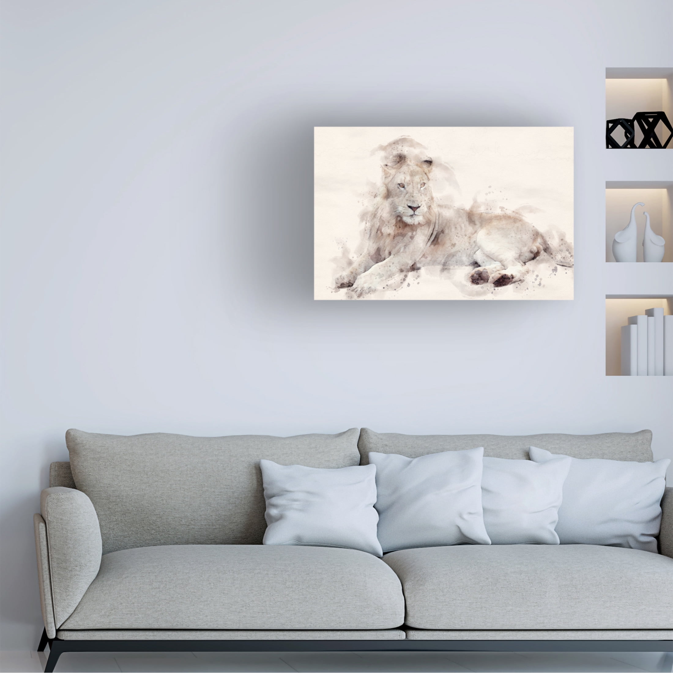 Trademark Fine Art Arno Du Toit Abstract African Lion Watercolor Art Canvas Wall Art