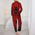 thumbnail image 5 of Junzan Spider On The Web Print Womens Pajama Sets,Long Sleeve Button Down For Women Pjs 2 Piece, 5 of 9