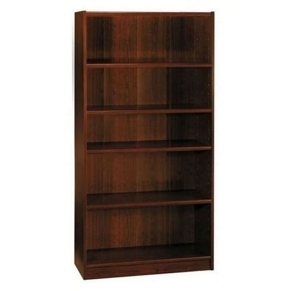 Bowery Hill 72" 5 Shelf Wood Bookcase in Vogue Cherry