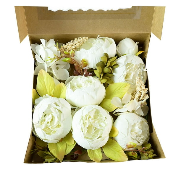 Artificial Flower Fake Peony with Box DIY Wedding Flower Real Touch