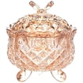thumbnail image 1 of Caja de dulces de cristal con relieve real con tapa, joyero con pie, tarro para dulces, tarro para galletas, tarros para bufé de dulces de boda, tarro de almacenamiento de cocina (arcoíris), 1 of 6