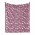thumbnail image 1 of Colorful Soft Flannel Fleece Throw Blanket, Baby Pattern with Transportation Elements Children Play Theme, Cozy Plush for Indoor and Outdoor Use, 50" x 70", Dried Rose Baby Pink, by Ambesonne, 1 of 6