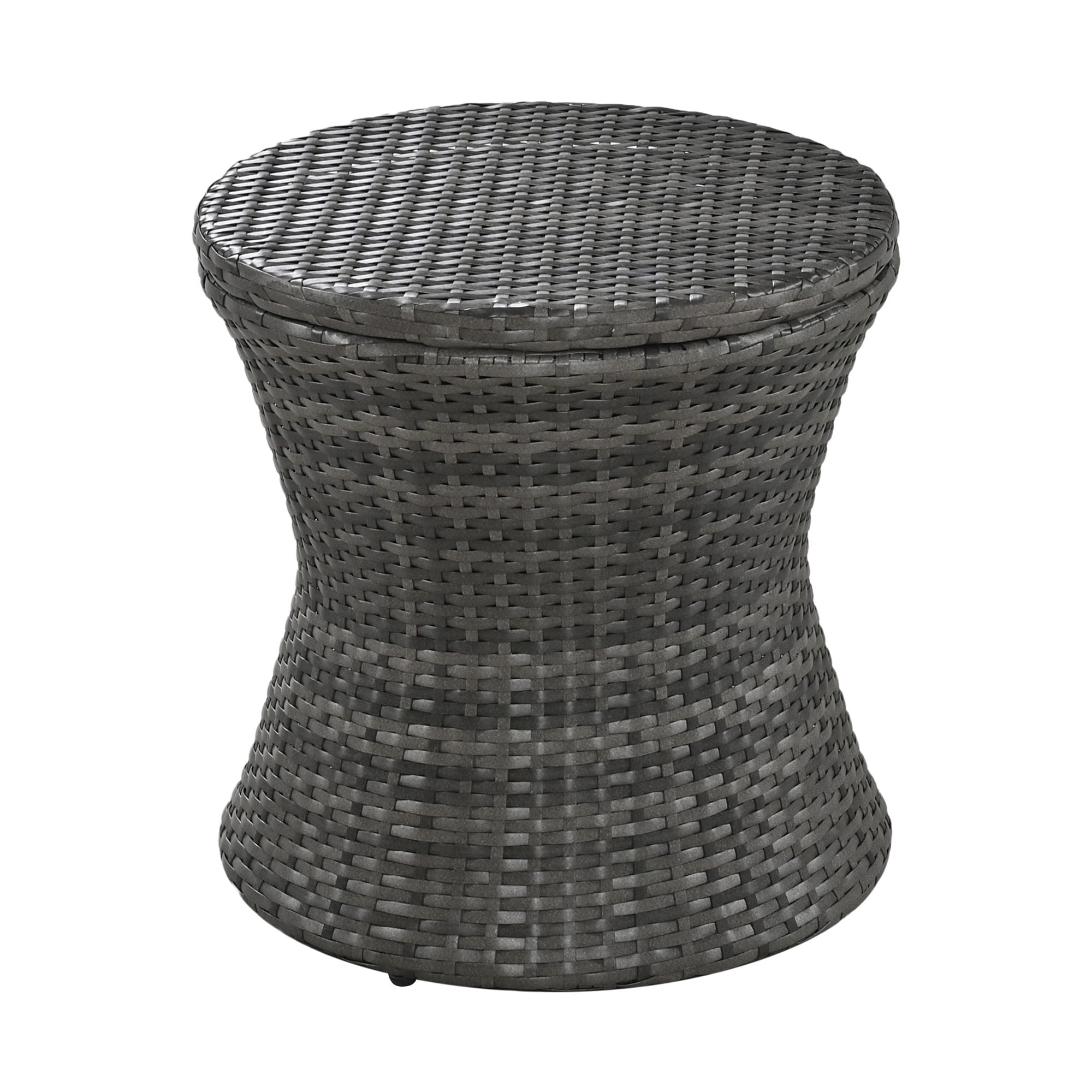 SYNGAR 5 PCS Outdoor Rattan Furniture Set, Rattan Patio Chair Set with Ottoman and Wicker Bar Table, All-Weather Patio Lounge Chairs set for Backyard, Deck, Balcony,Poolside,Gray