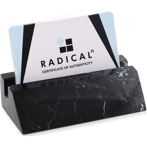 Radicaln Black Marble Business Card Holder 4 Inch – Elegant Desk Organizer for Business Cards & Office Supplies | Premium Marble Card Storage Solution