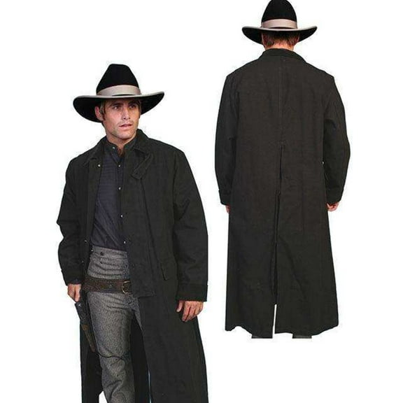Scully RW107-BLK-XL Mens Rangewear Canvas Duster Jacket- Black- XL