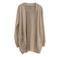 thumbnail image 5 of Ogiraw Womens Tops Cardigan for Women Cardigan Sweaters for Women Women's Solid Color Curved Placket Large Pocket Sweater Cardigan Jacket Brown, 5 of 5