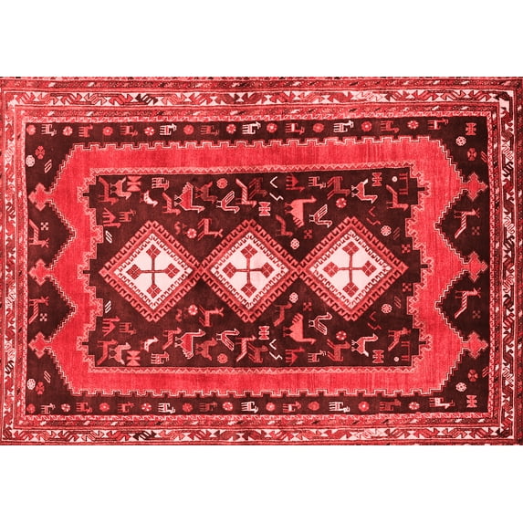 Ahgly Company Indoor Rectangle Persian Red Traditional Area Rugs, 6' x 9'