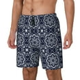 thumbnail image 2 of Daiia Geometry Flower Mens Swim Trunks Swim Shorts Quick Dry Swim Shorts with Mesh Lining Pockets-Large, 2 of 9