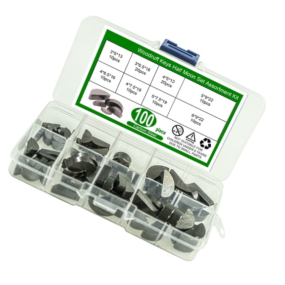 100Pcs Professional Semi Crcular Key Combination Set Carbon Steel Automotive Bike Parts Woodruff Key Semi Circular