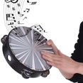 thumbnail image 4 of Radiante De Madera De 8 / 10, Tambor De Mano Con Campana De Mano Con Jingles De Doble Fila, Cabeza De Tambor Reflectante, Instrumento De Percusión De Juguete Eigraketly OD008393-00, 4 of 7
