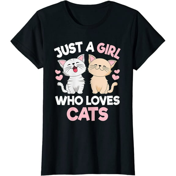 Just A Girl Who Loves Cats Cute Cat Lover Kitty T-Shirt
