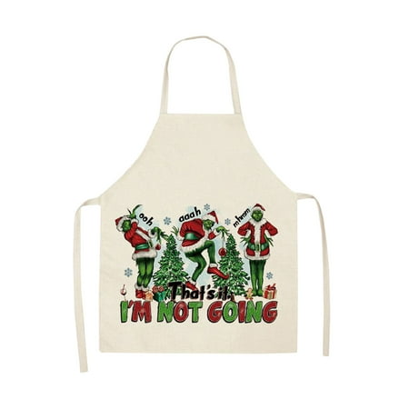

Don t Miss Out! Christmas Decorations Indoor Grinch Decor Christmas Apron Cotton And Linen Merry Xmas Apron Christmas Aprons For Christmas Party Aldult