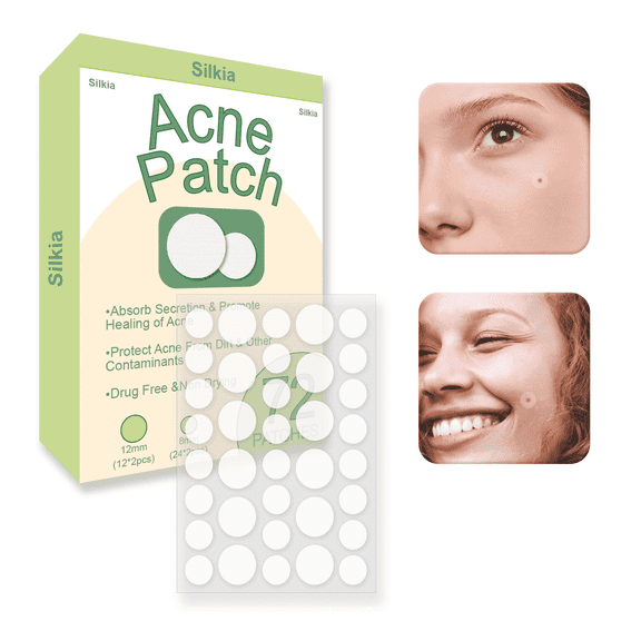 72 Count Hydrocolloid Acne Patch - Invisible Pimple Patches for Face, Blemish Spot Treatment to Absorb Secretion & Promote Healing, Drug-Free, 2 Sizes.