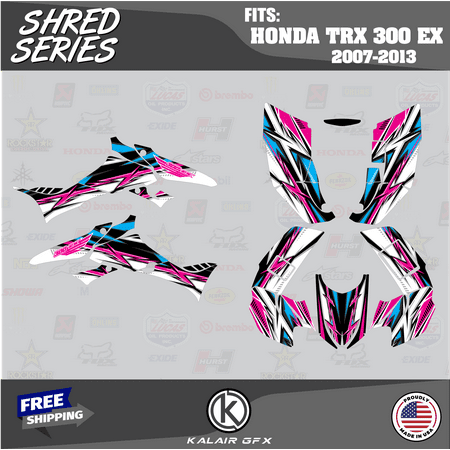 Kalair GFX Graphics Kit for Honda TRX300EX (2007-2013) Shred Series Kalair GFX Graphics Kit for Honda TRX300EX (2007-2013) Shred Series